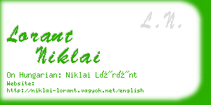 lorant niklai business card